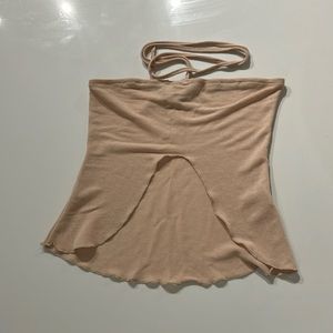 Beige, sheer, open stomach crop top